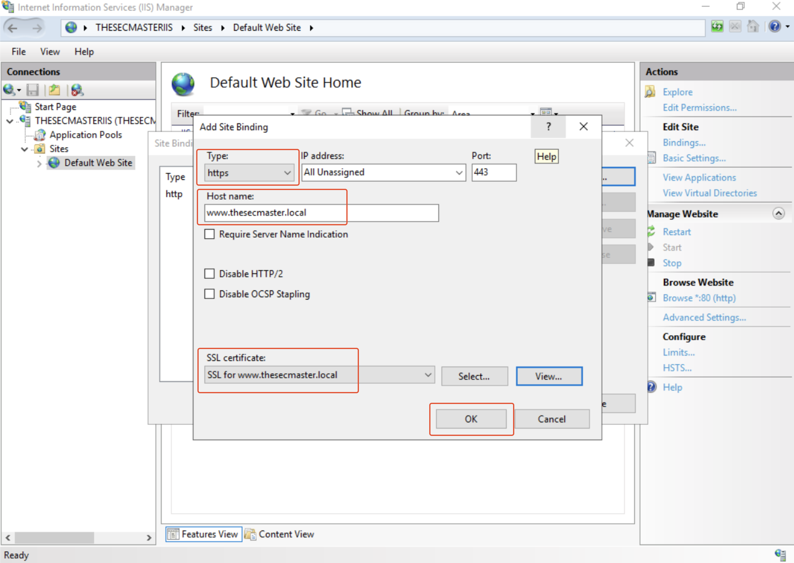 Fill The Site Binding Details