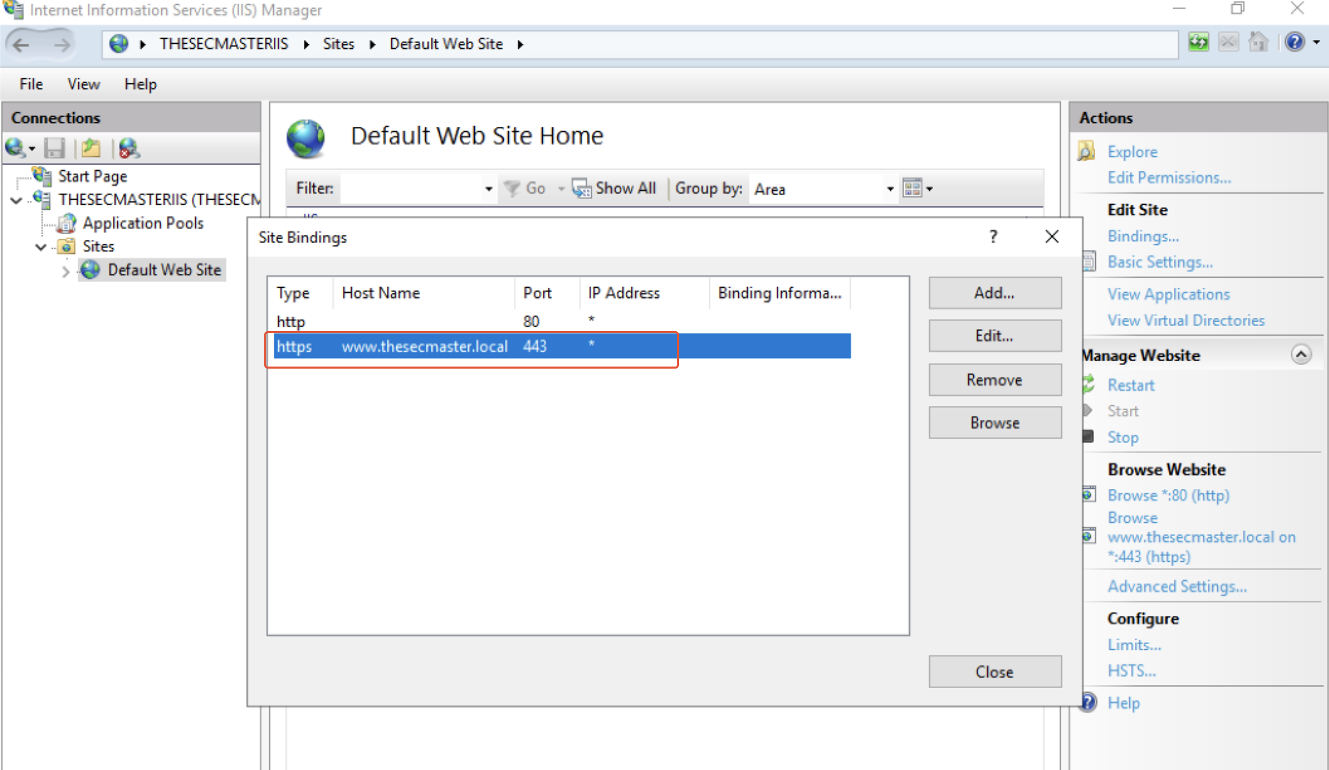 Complete The Site Binding Process In Iis