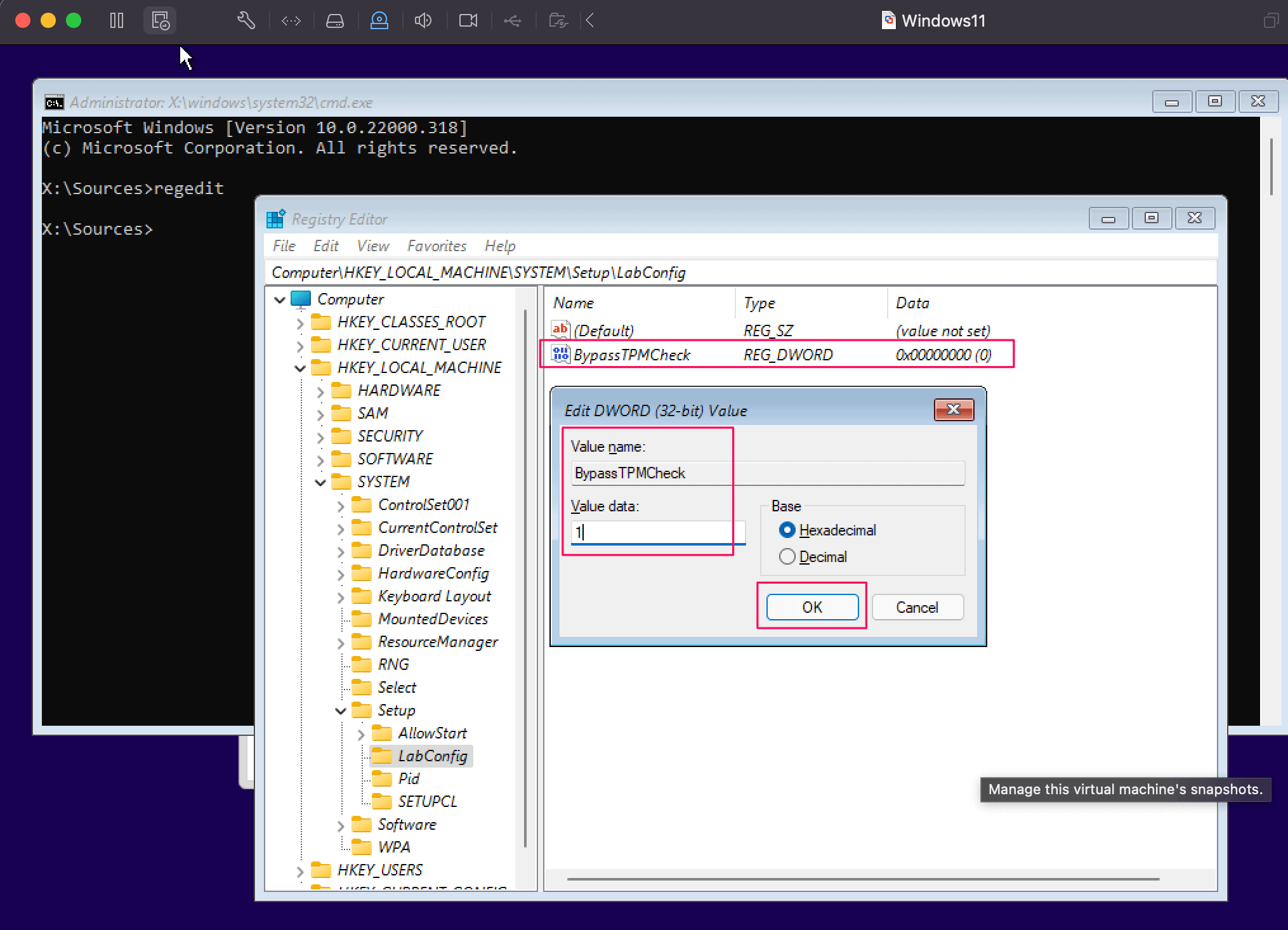 Configure Bypasstpmcheck Registry Key To Disable Tpm Check In The Windows 11 Installation Process