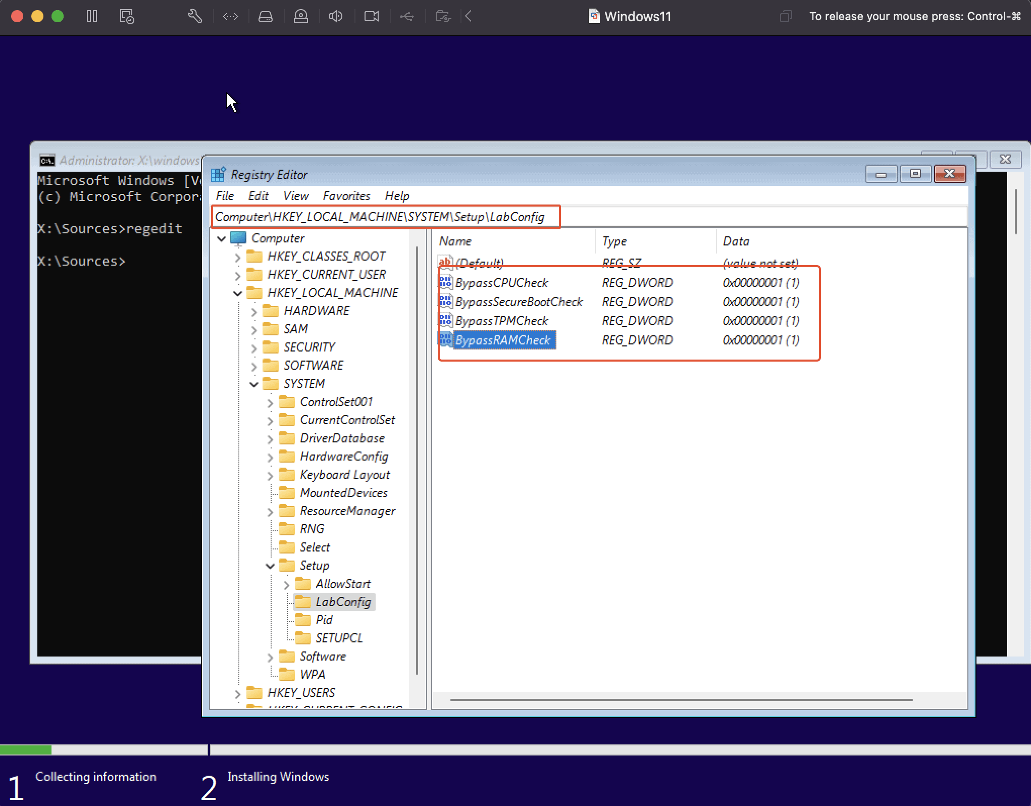 Create Other 3 Dword 32 Bit Value Under Labconfig Key To Bypass Secure Boot Cpu And Ram