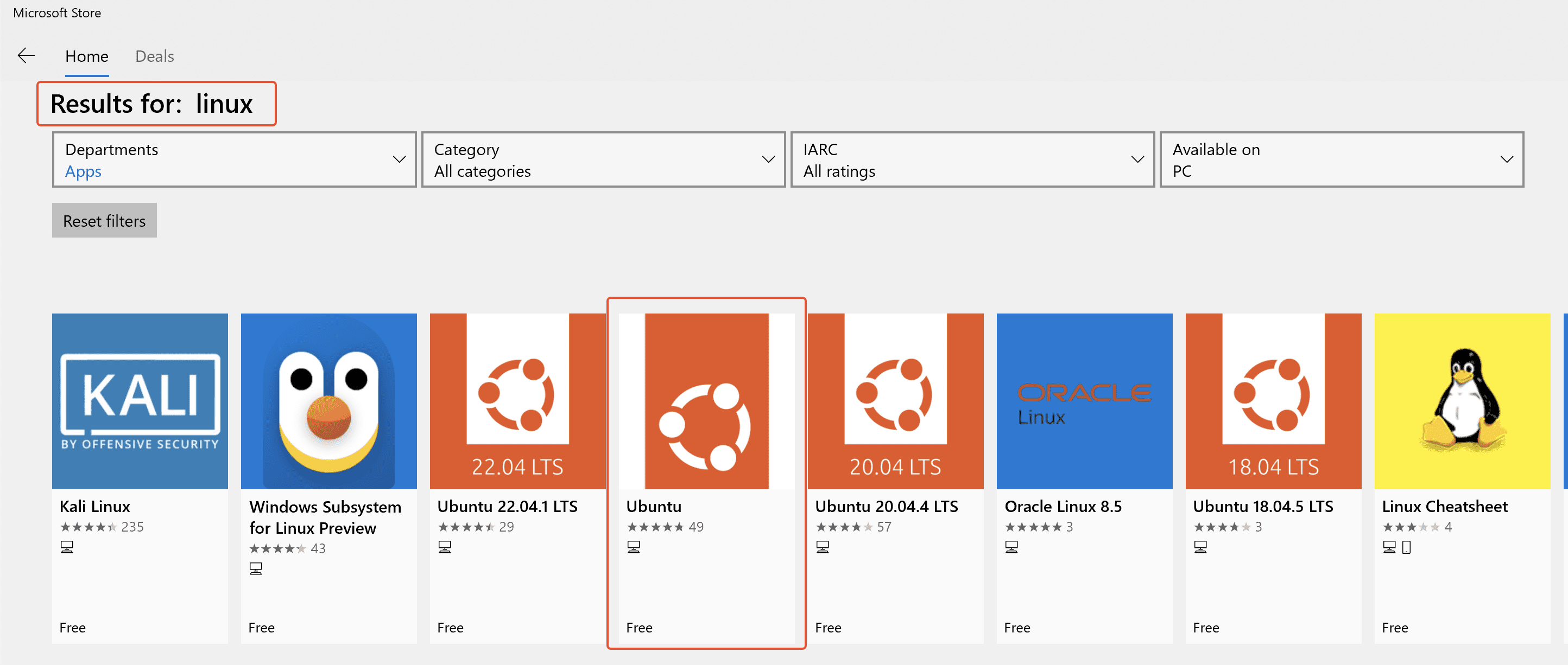 Linux Distribution In Microsoft Store
