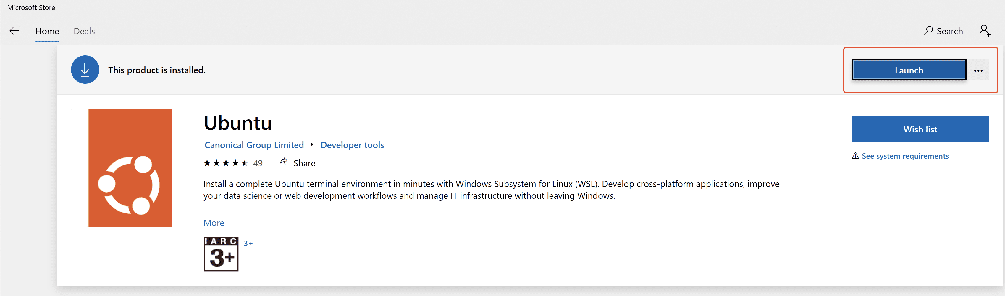 Install And Launch Ubuntu From Microsoft Store