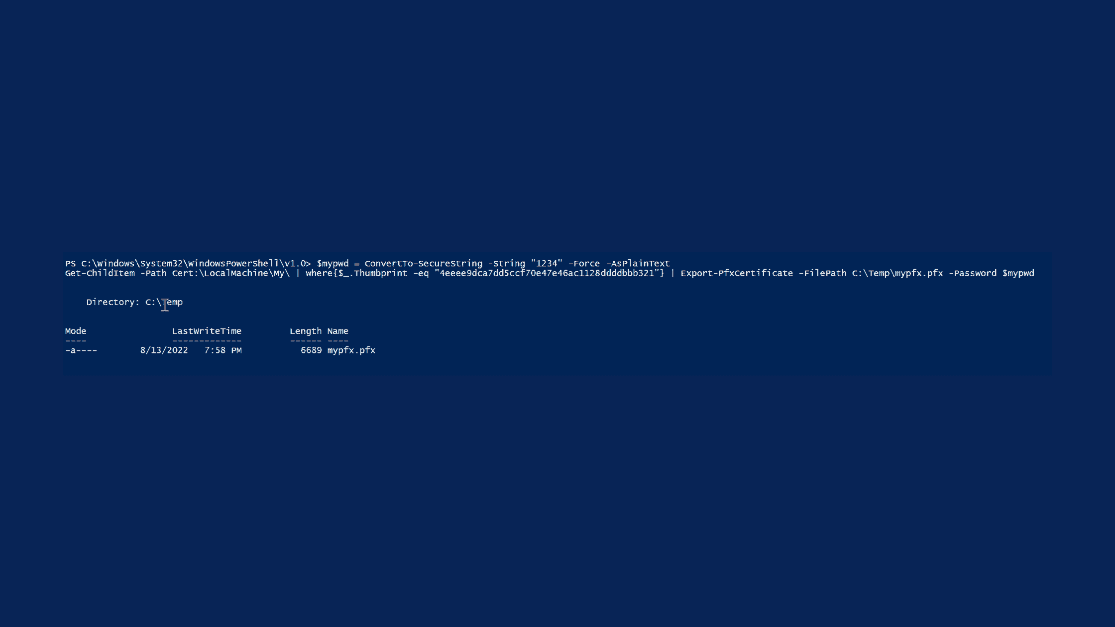 How To Export A Certificate From Powershell