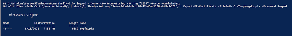 How To Export A Certificate From Powershell In Pfx Format