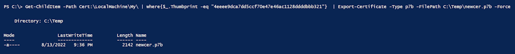 How To Export A Certificate From Powershell In P7b Format