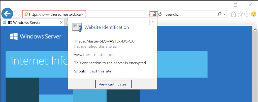 View The Certificate From The Webbrowser