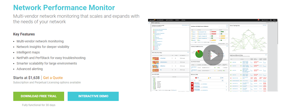 Home Page Of Solarwind Network Performance Monitor Official Website