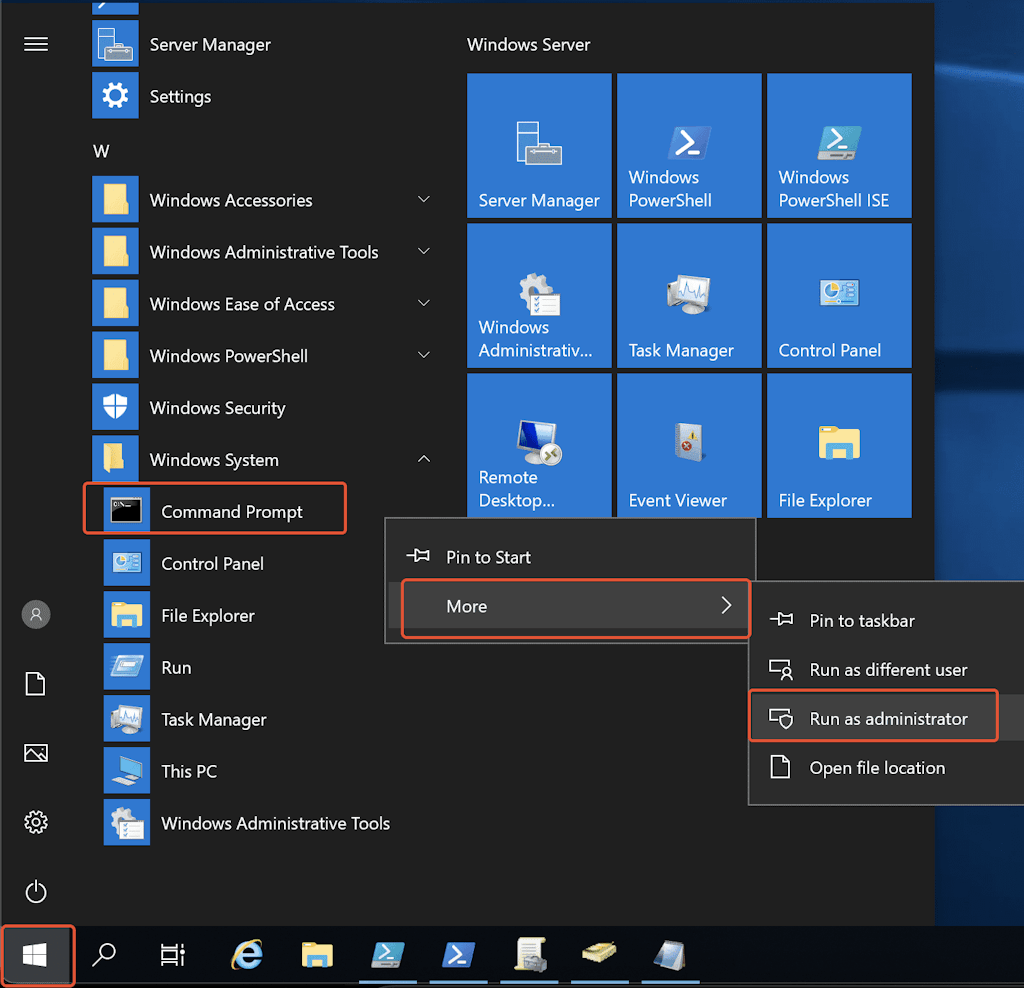 Open Command Prompt As Administrator On The Windows Server 1