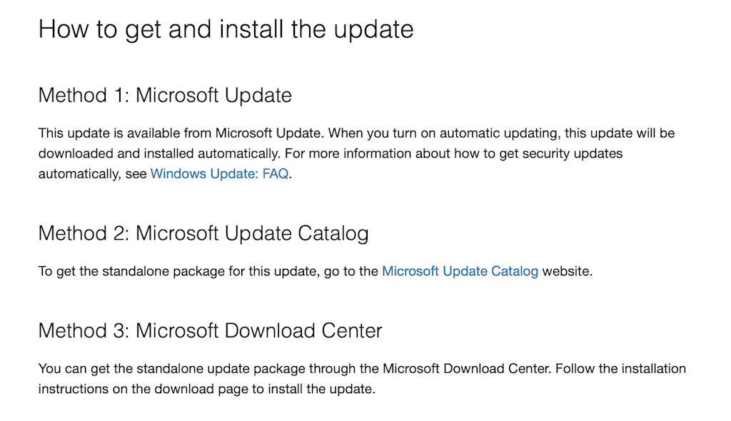 Different Ways To Install The Update On Windows