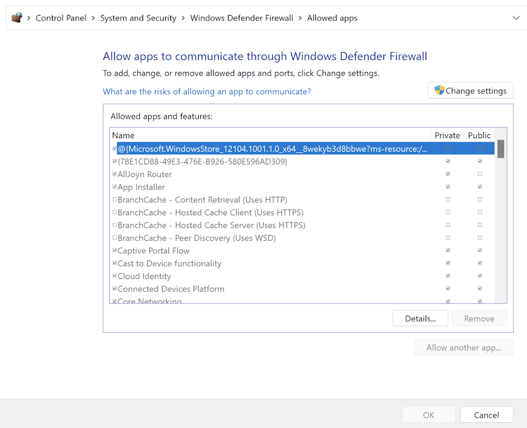 An Image To Allow Applications For Internet Access In Firewall