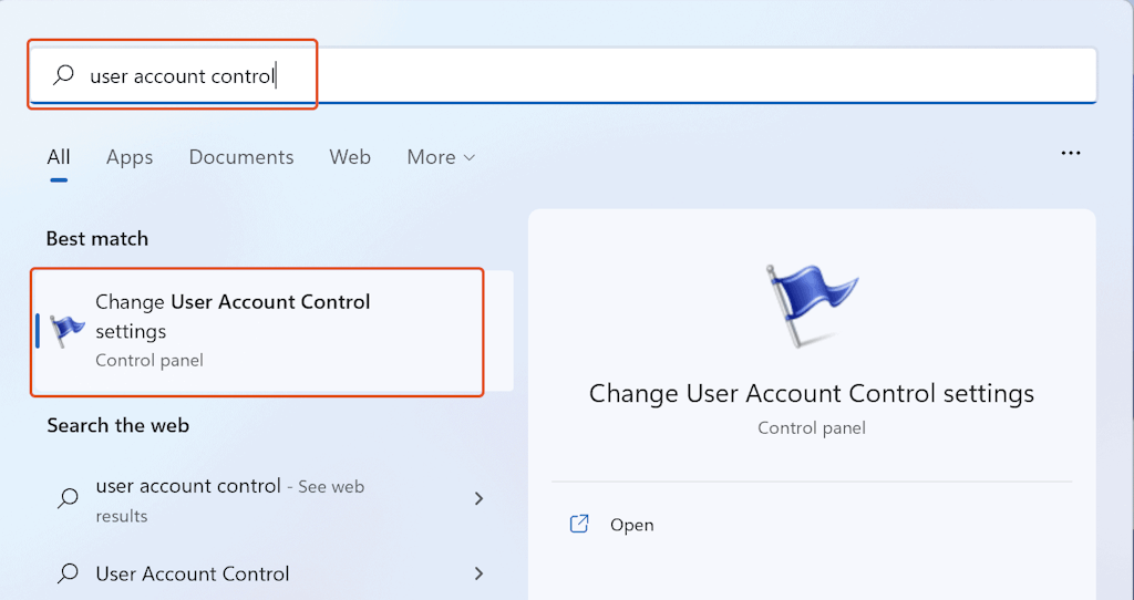 An Image To Search For User Account Control