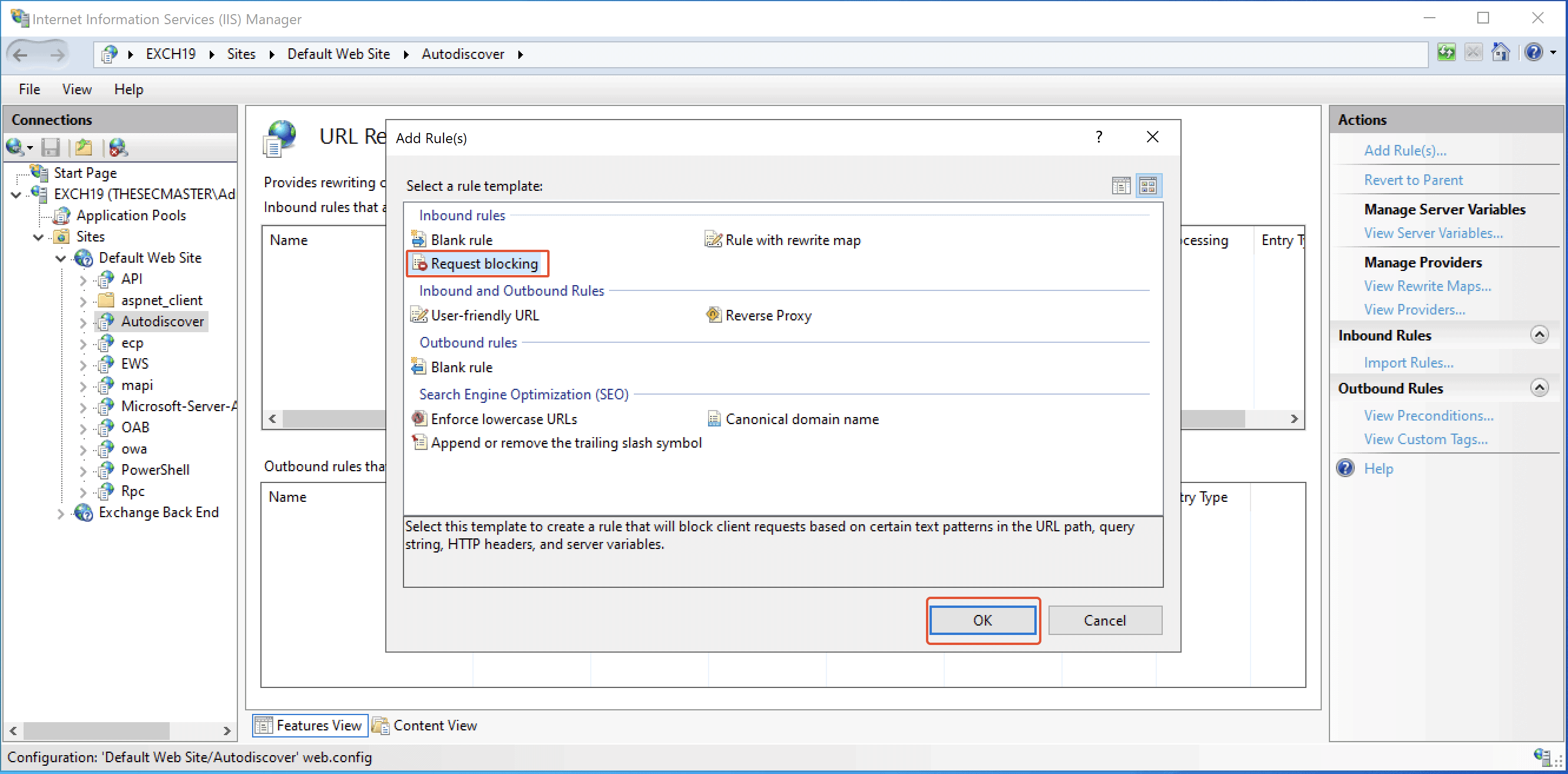 An Image To Select Inbound Rule As Request Blocking 1 1