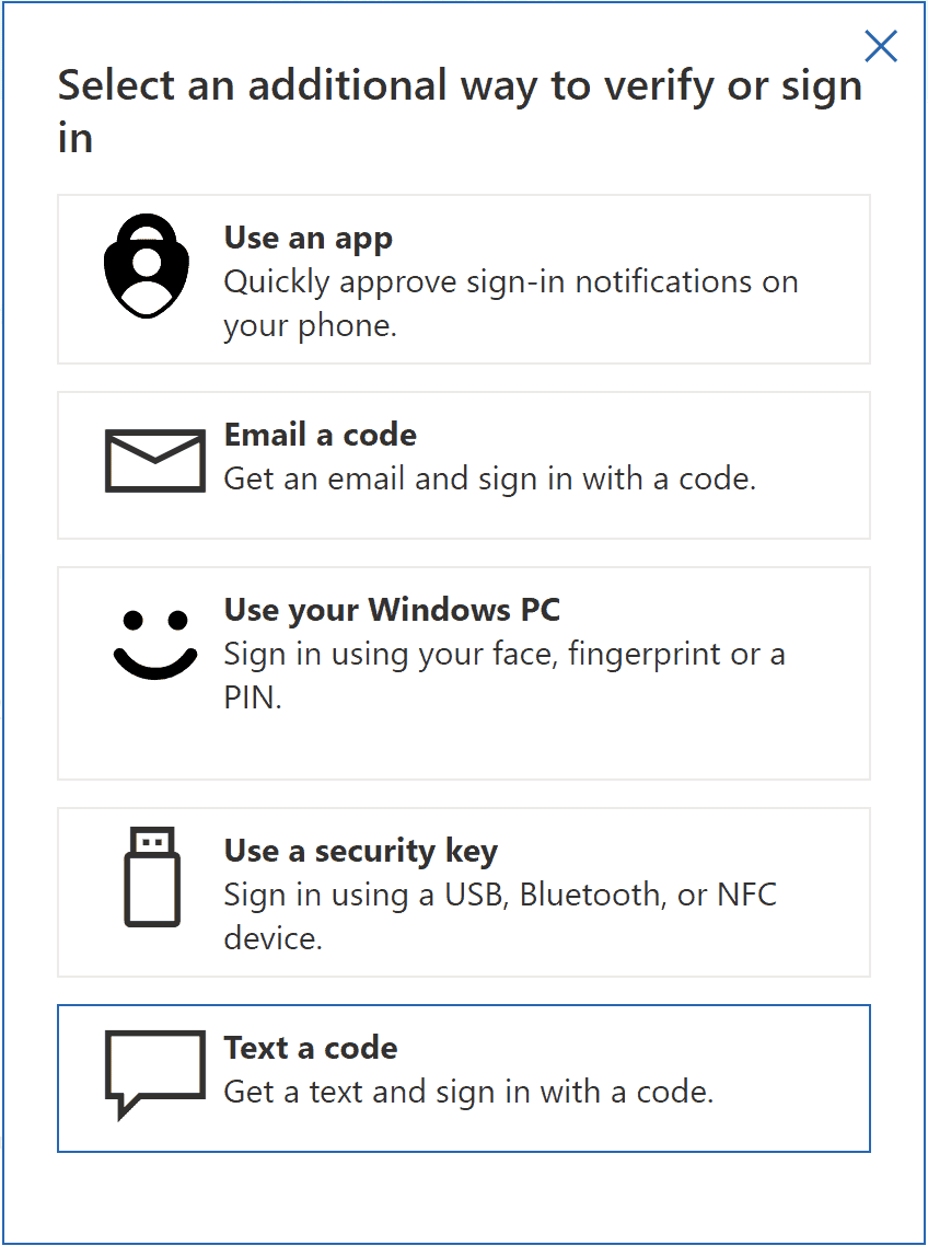 Available Ways To Configure Verify And Sign In