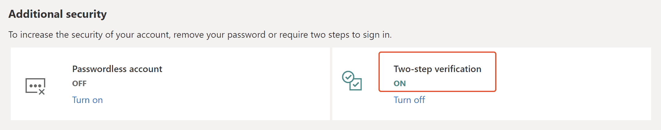 Two Step Verification Status