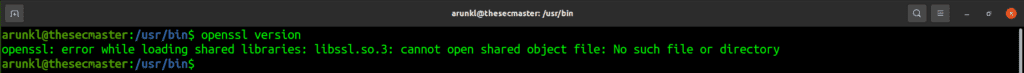 Openssl Error Loading Shared Libraries