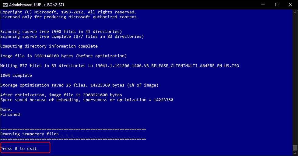 Create Windows Iso Image Running The Uup Dump Script