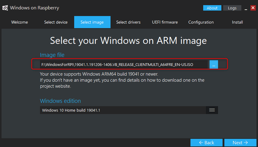 Select The Windows Iso Image