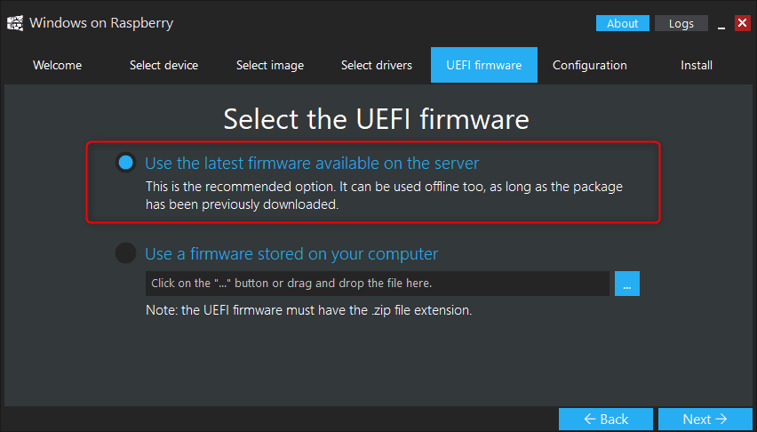 Select The Udfi Firmware 1