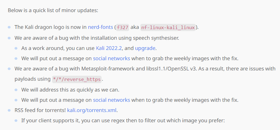 Miscellaneous Things Covered In Kali 2022 4 Update