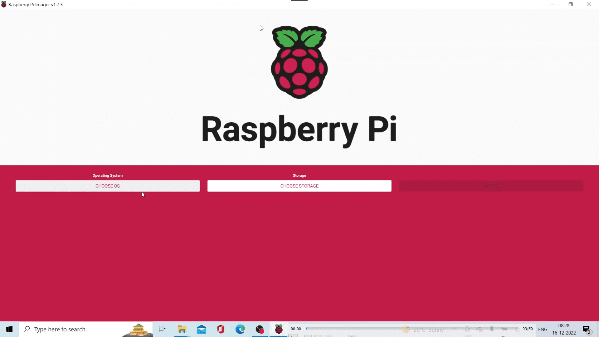 Raspberry Pi Imager Application
