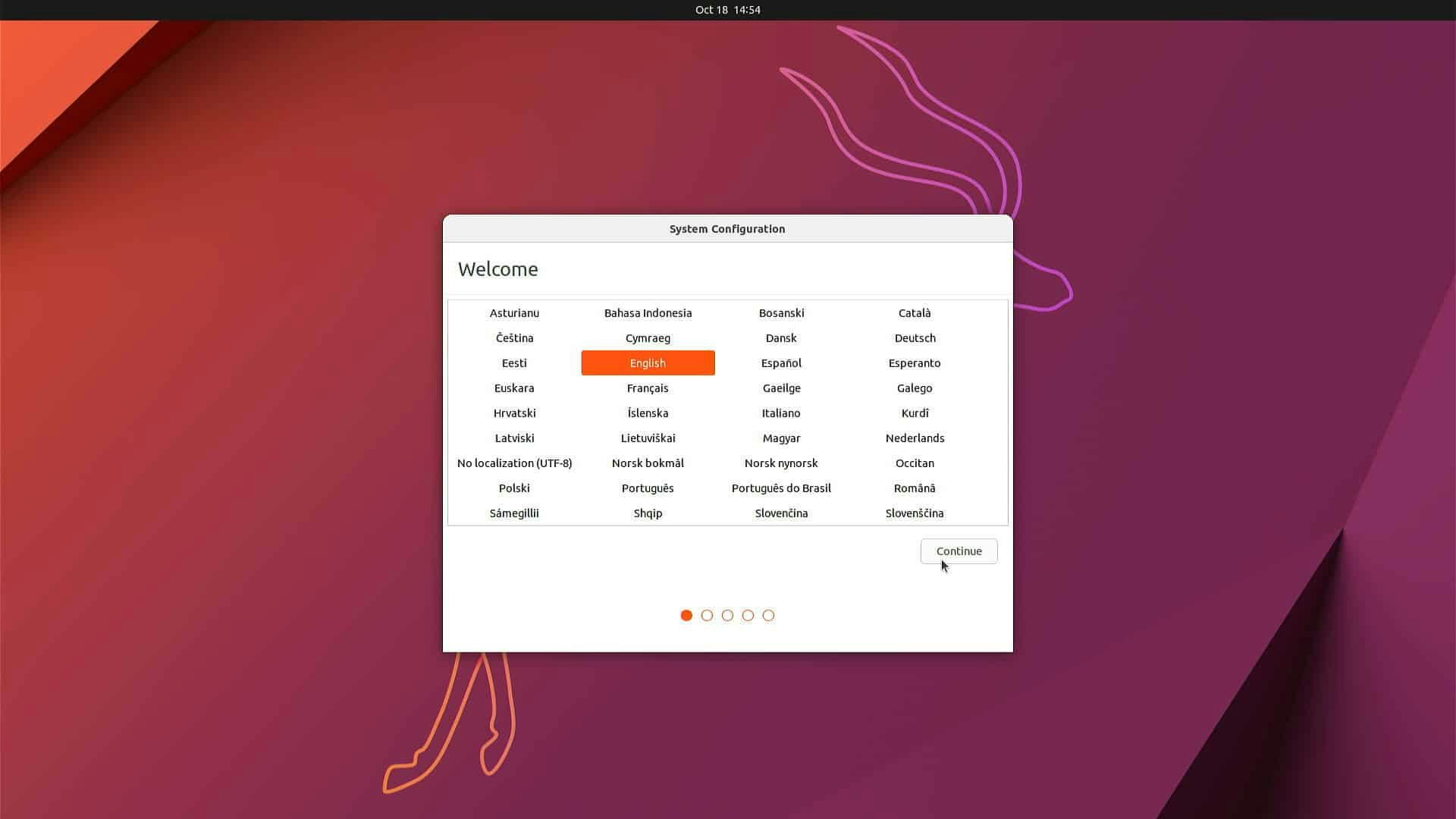 Ubuntu First System Configuration Wizard