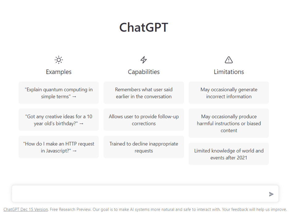 The First Screen Of Chatgpt Upon Login