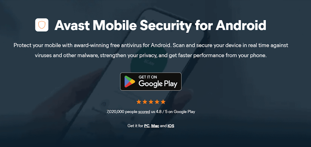 Home Page Of Avast Mobile Security
