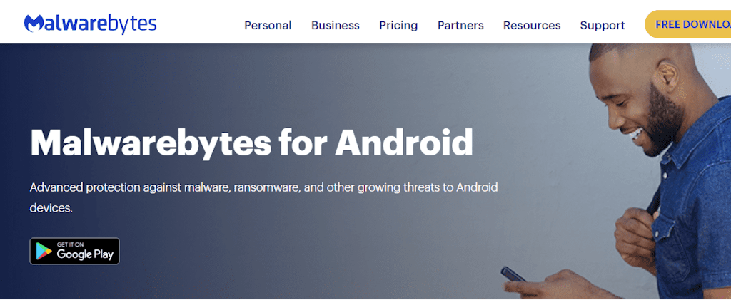 Home Page Of Malwarebytes For Android