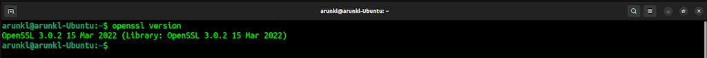 Commands To Check The Version Of Openssl