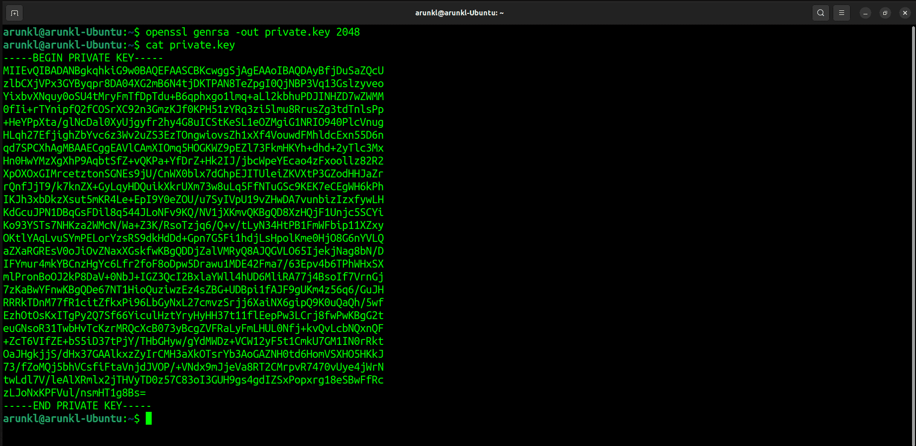 Openssl Command To Generate A Private Key Or Key Pair