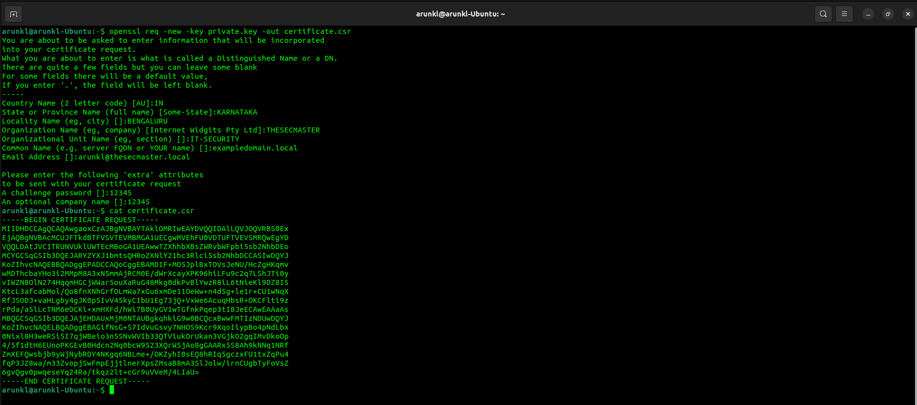 Openssl Commands To A Generate Csr 1