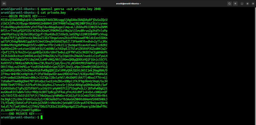 Openssl Command To Generate A Private Key Or Key Pair