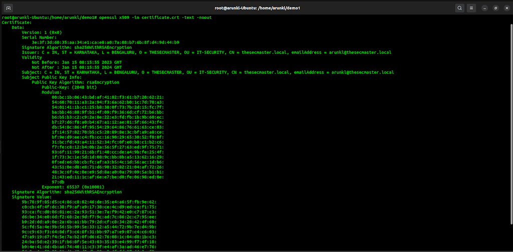 Openssl Command To Verify The Certificate