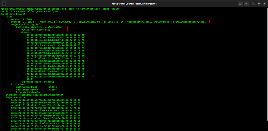 Openssl Command To Verify The Certificate Signing Request Csr