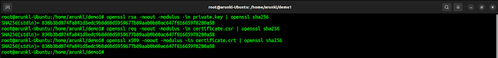 Openssl Commands To Verify The Same Private Key File In Key Pair Csr And Certificate