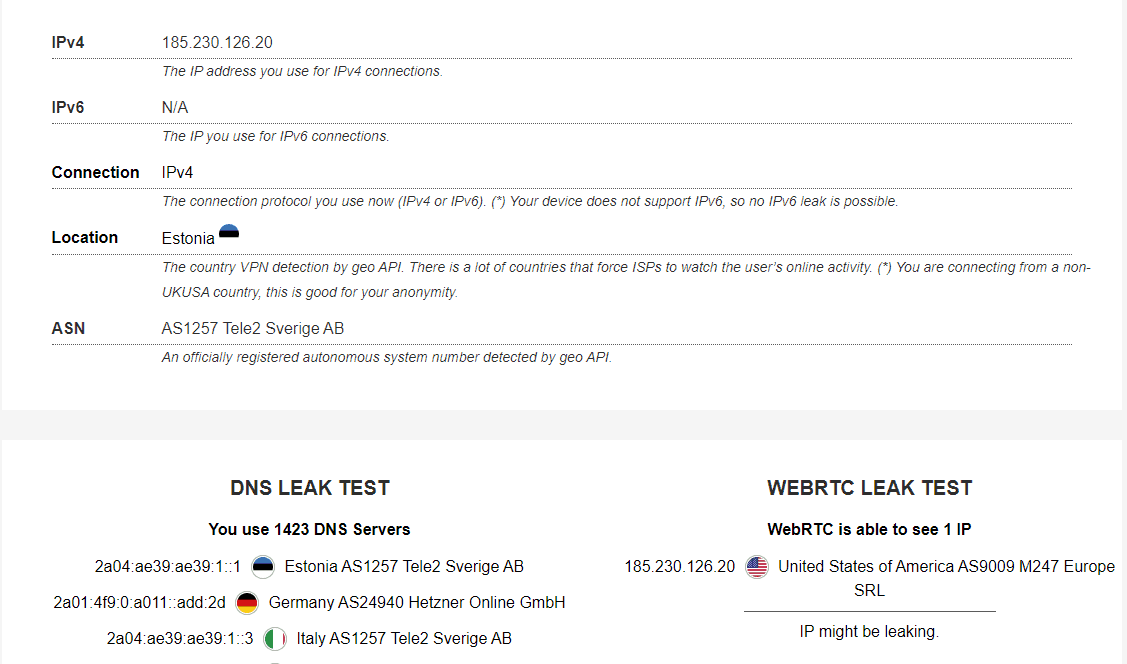 Perform Webrtc Leak Test