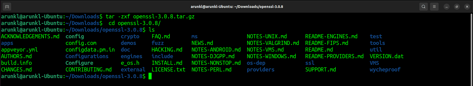 Extract The Openssl Package