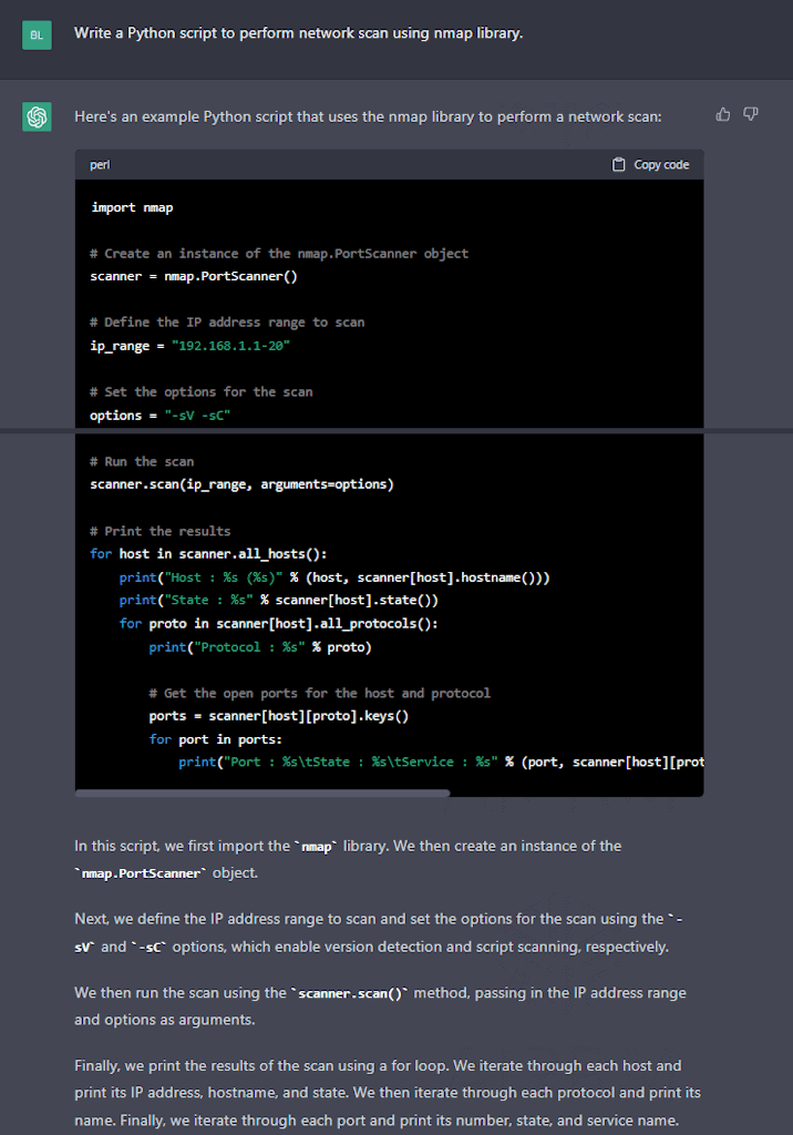 Writing Scratch Code For Penetration Testing Activities Using Chatgpt