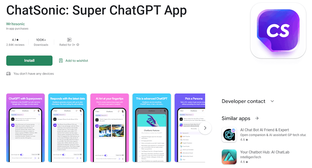 Chatsonic Super Chatgpt App