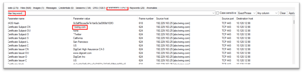 Explore Explore Sessions Dns And Parameters Tab In Network Miner 1