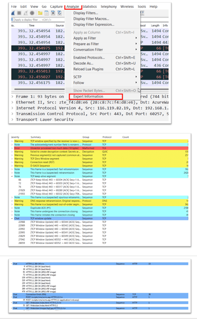 Expert Information Feature In Wireshark