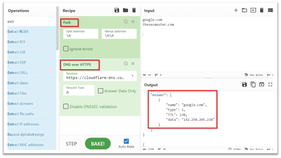 Resolving Ip Address From Domain In Cyberchef 1