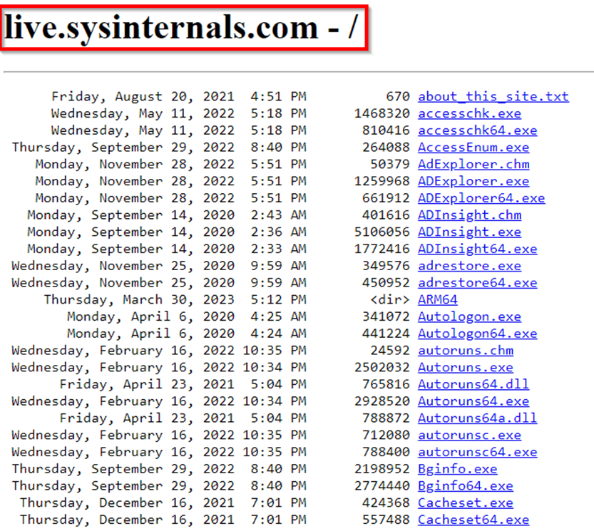 Download The Sysinternals Suite Using Sysinternals Live