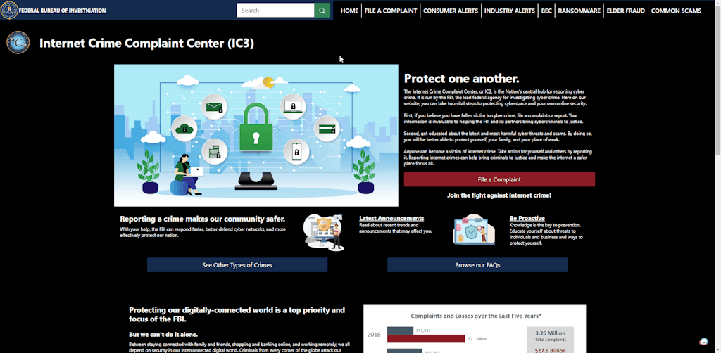 Internet Crime Complaint Center Ic3 Web Site