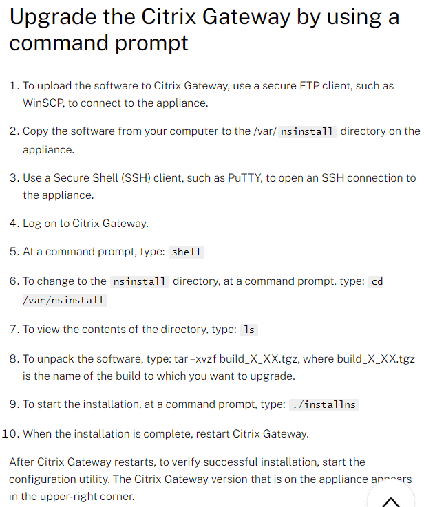 How To Upgrade Citirx Gateway Using Command Prompt