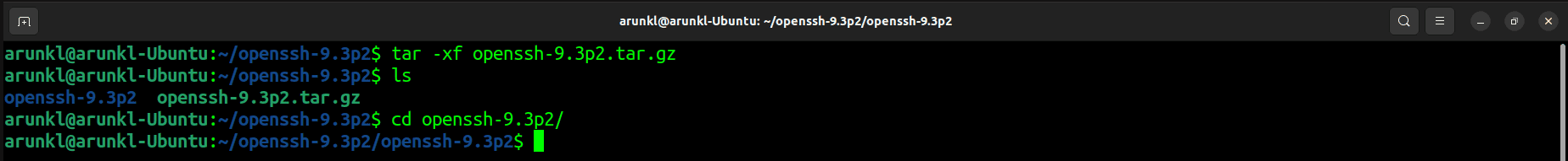 Extract The Openssh Package