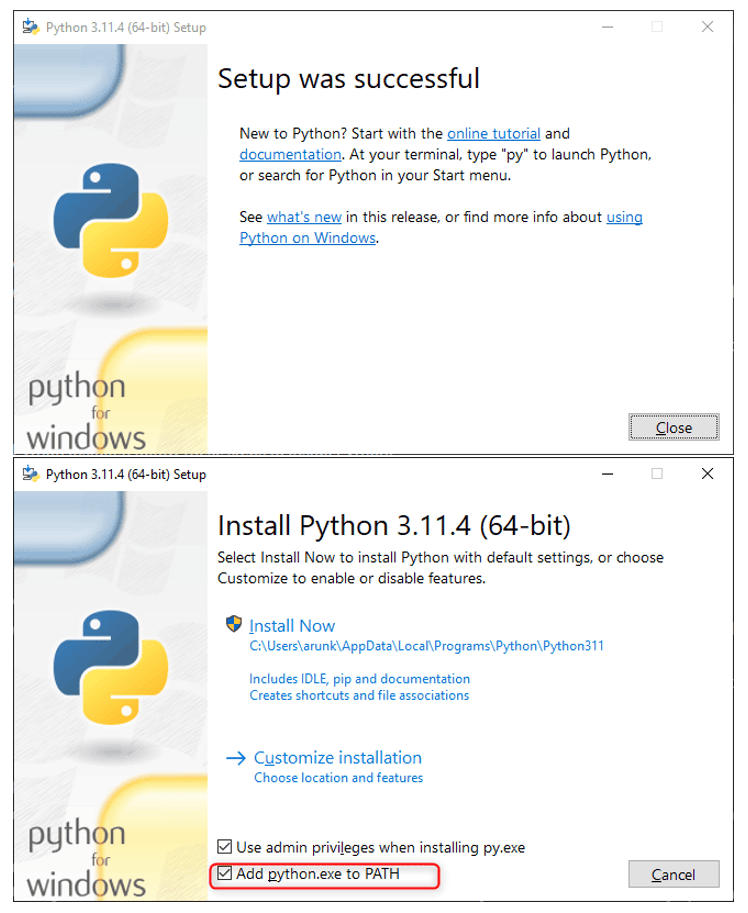 Installing Python 1