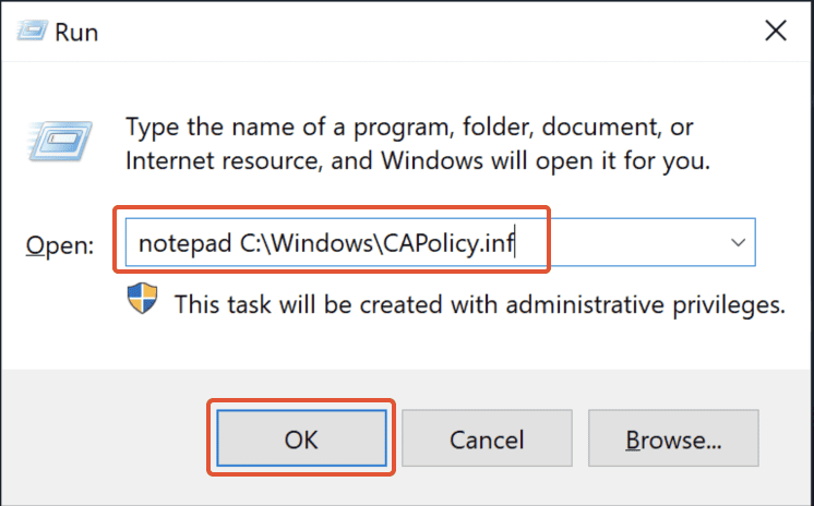 Creating Capolicy Inf File And Updating The Configuration