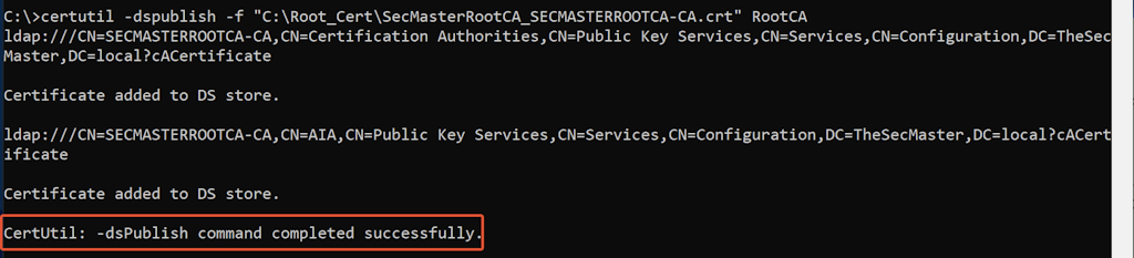 Command To Publish Root Ca Certificate Into Active Directory