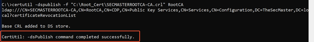 Command To Publish Crl Into Active Directory